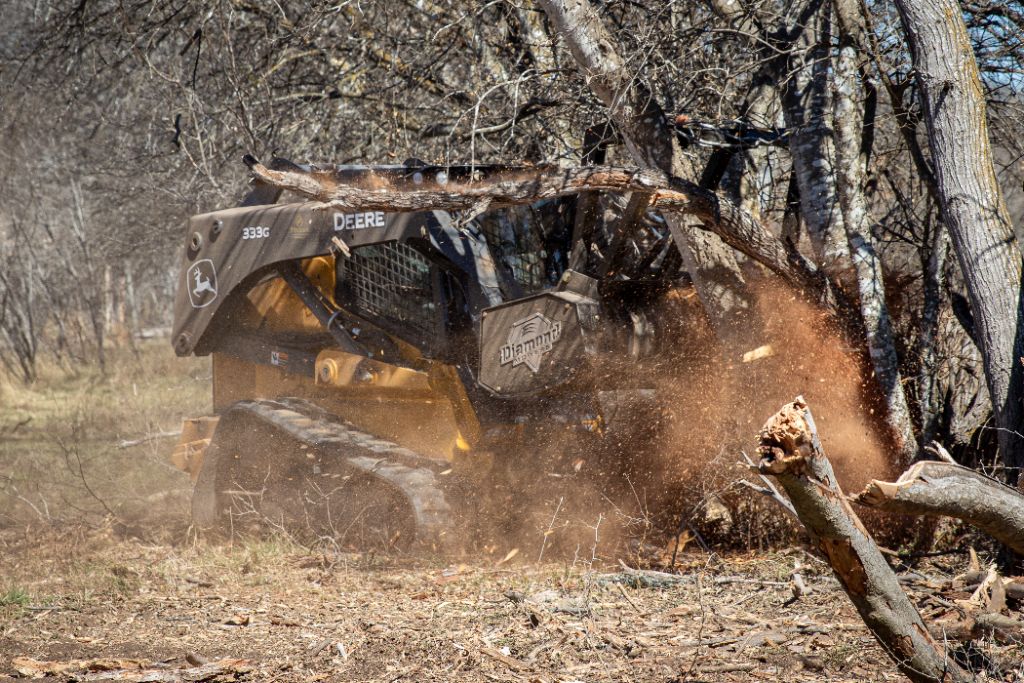 Cedar control mulching in Central Texas